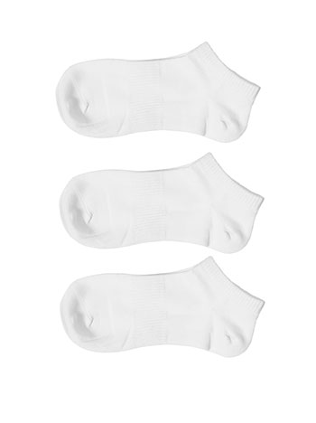 Σετ με 3 ζευγάρια κάλτσες με βαμβάκι σε λευκό
