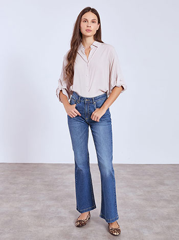 Flare jeans elastic with cotton in light blue