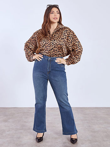 Flare jeans elastic with cotton in light blue