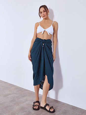 Pareo monochrome with tessels in teal