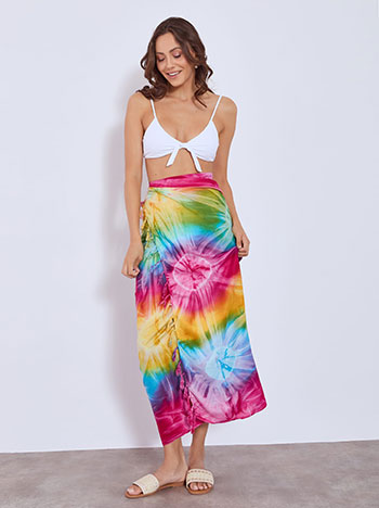 Παρεό tie dye σε φούξια