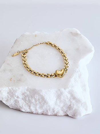 Bracelet with heart in gold