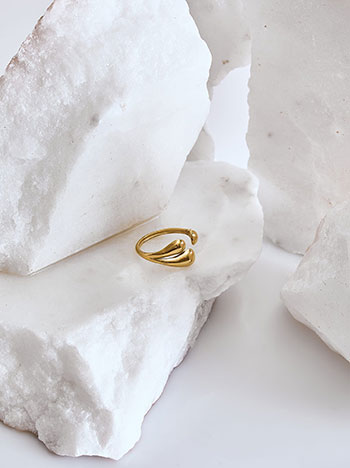 Ring stainless steel in gold