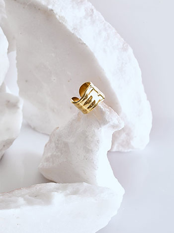 Ring textured stainless steel in gold