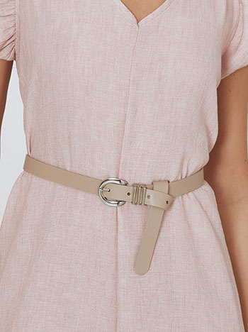 Belt leather effect monochrome in beige