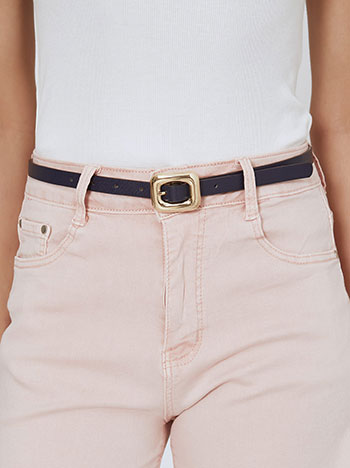 Belt slim with square buckle in dark blue