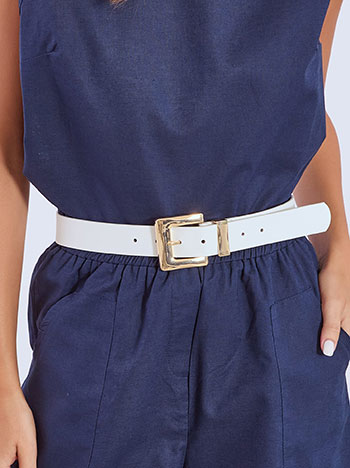 Belt leather effect in white