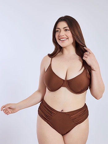 Bikini set high waisted in brown