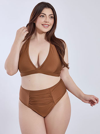Μπικίνι τοπ τριγωνικό σε καφέ