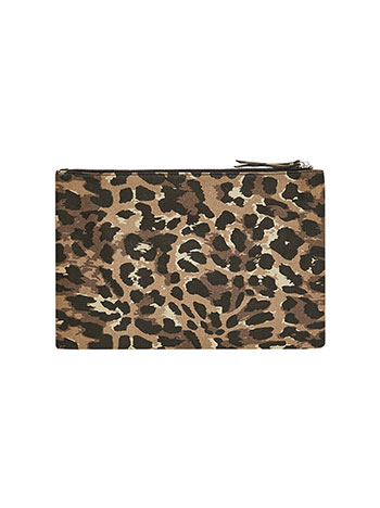Bag leopard denim in beige - Pose1