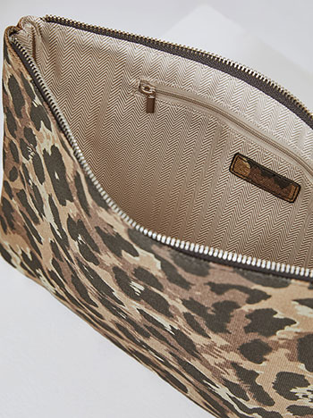 Bag leopard denim in beige - Pose3