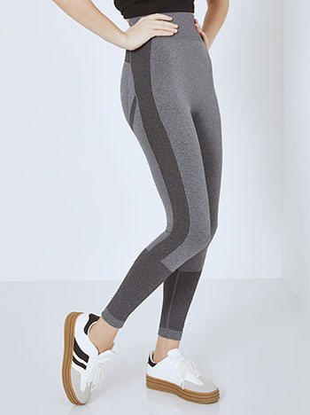 Leggings athletic with decorative seams in dark grey