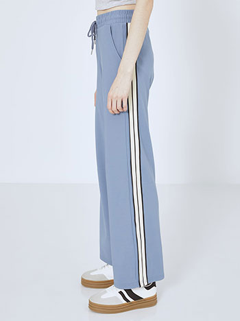 Sweatpants with double side stripe in rough blue