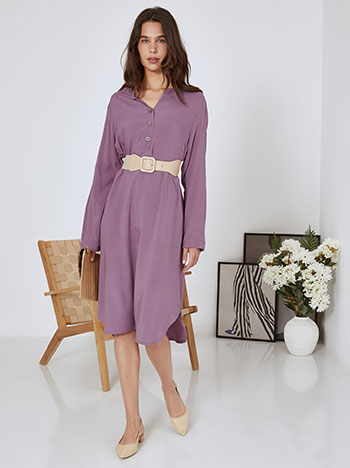 Dress midi monochrome in dark purple