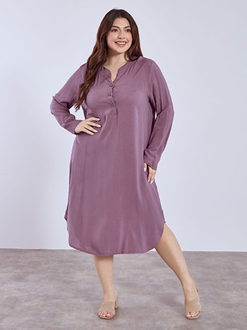 Dress midi monochrome in dark purple
