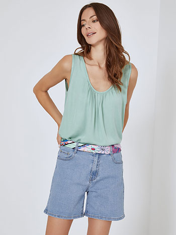 Jeans shorts high waisted in light blue