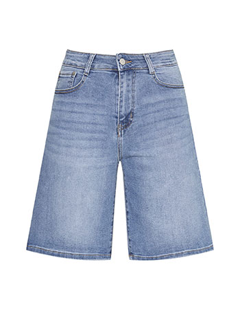 【BAON】Shuna Summer Cut Washing Light Blue Bermuda Denim PT SKATER DENIM SHORTS - Light blue | ZARA Canada