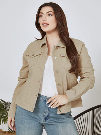 Jacket jeans monochrome in beige