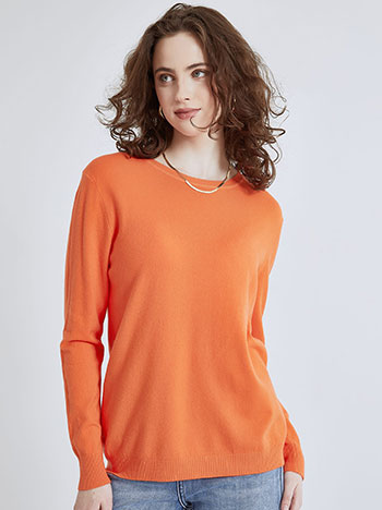 Sweater with soft touch in orange