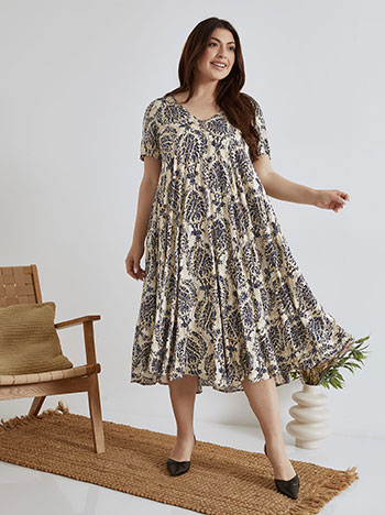 Dress midi with metallic details in dark blue