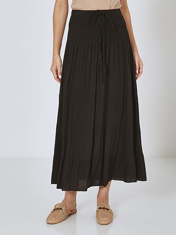 Dress skirt with cotton in black