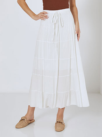 Dress skirt with cotton in white