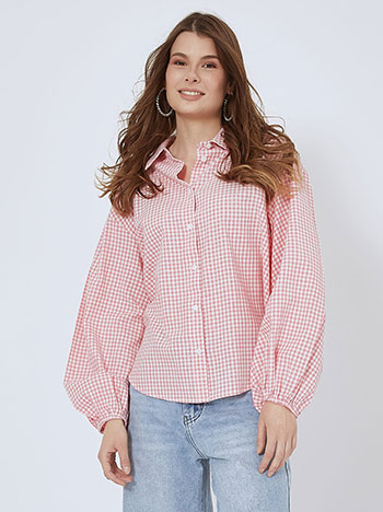 Shirt cotton plaid in pink