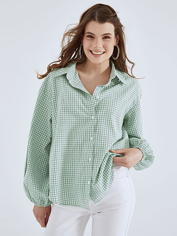 Shirt cotton plaid in green