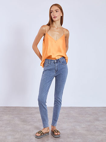 Jeans skinny with elastic waistband in blue