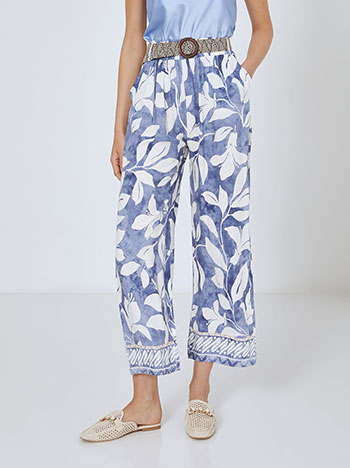 Trousers with detachable belt in blue