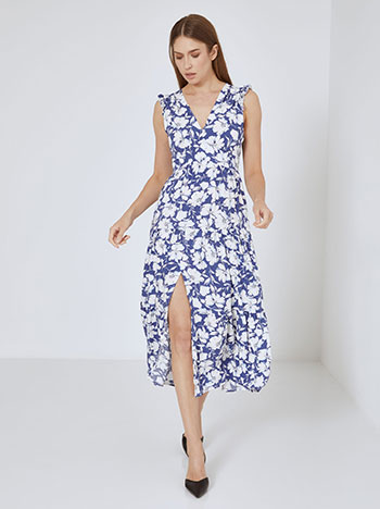 Dress midi viscose in blue