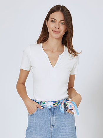 Top rib in white