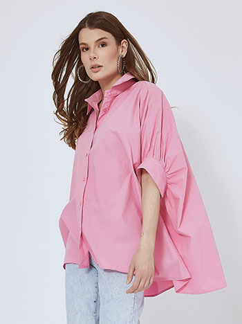 Shirt cotton oversized in pink