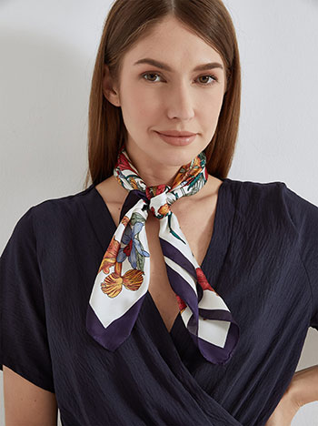 Neckerchief printed in dark blue