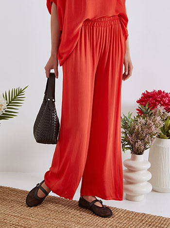 Wide leg trousers monochrome in red