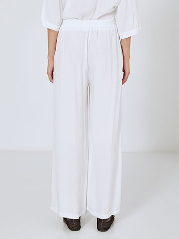 パンツ PLAIN SS25 PANTALONE PINCES LARGO (2974B4007 BISCOTTO) Wide leg trousets viscose high waisted in white, 16.99