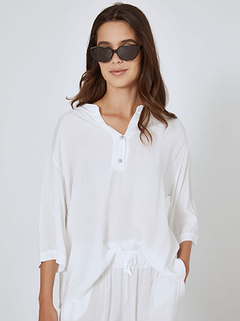 Μπλούζα μονόχρωμη oversized σε λευκό
