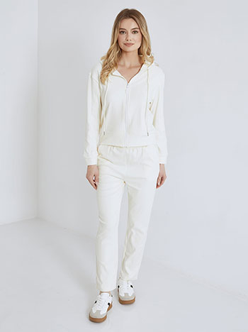 Tracksuit set with soft touch in off white