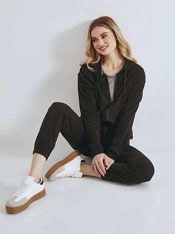 Tracksuit set with soft touch in black