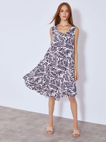 Dress sleeveless midi in dark purple