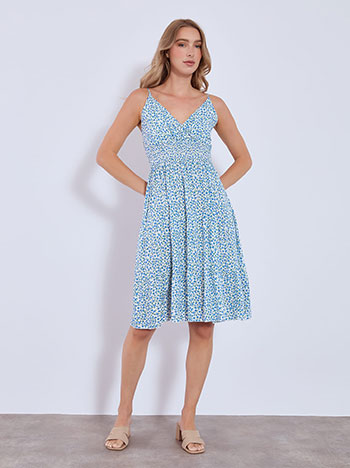 Dress midi floral in blue