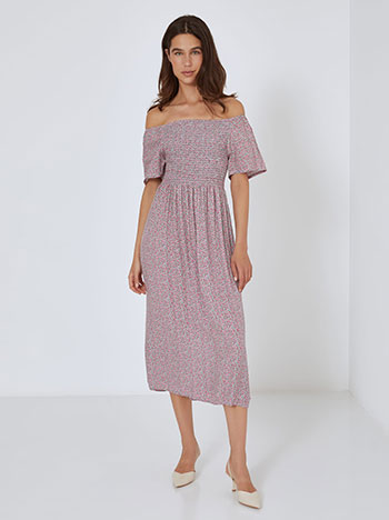 Dress midi off the shoulder in purple