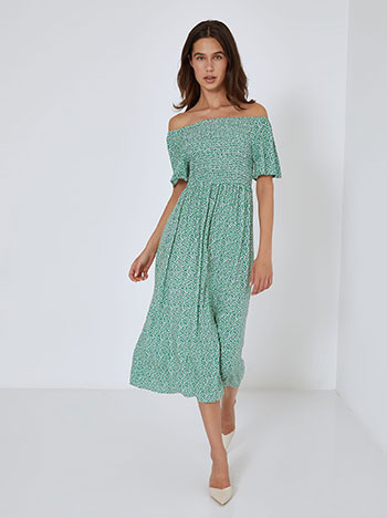 Dress midi off the shoulder in green
