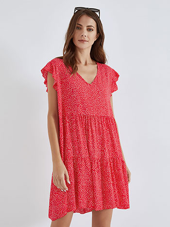 Dress mini cotton polka dot in red