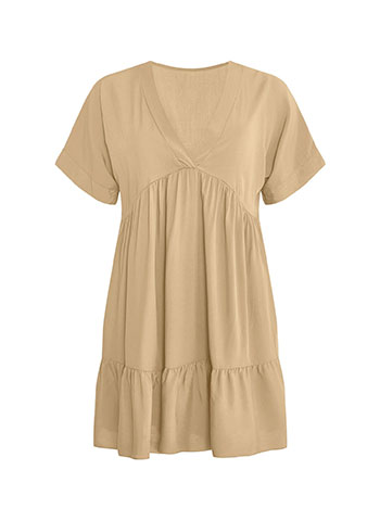 Dress cotton mini in brown - Pose2