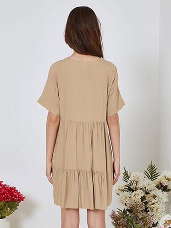 Dress cotton mini in brown - Pose4