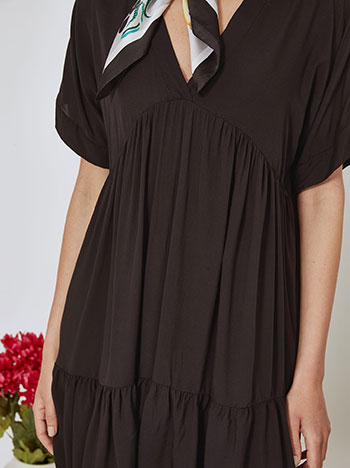 Dress cotton mini in black - Pose1
