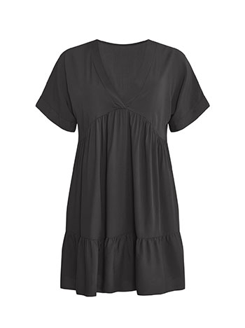 Dress cotton mini in black - Pose2