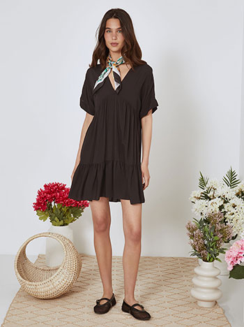 Dress cotton mini in black - Pose3