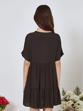 Dress cotton mini in black - Pose4